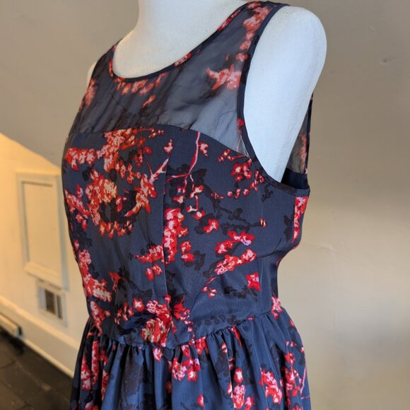 guess tasha sakura floral mesh dress ASO teen wolf lydia martin (size 8) - Picture 4 of 7